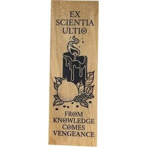 OwlCrate Dark Academia-Themed Wooden Bookmark -October 2022 "A Study in Shadows"